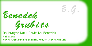 benedek grubits business card